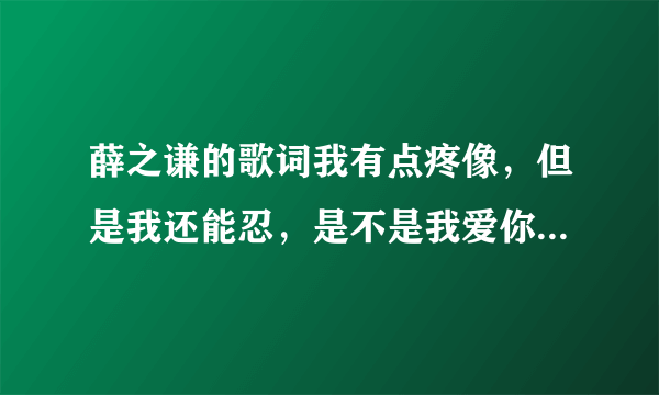 薛之谦的歌词我有点疼像，但是我还能忍，是不是我爱你还算有点天分什么意思