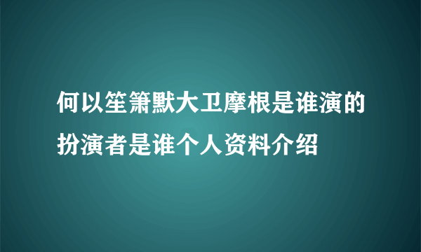 何以笙箫默大卫摩根是谁演的扮演者是谁个人资料介绍