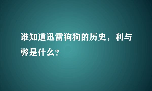 谁知道迅雷狗狗的历史，利与弊是什么？