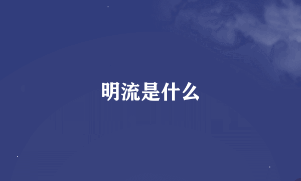 明流是什么