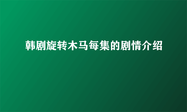 韩剧旋转木马每集的剧情介绍