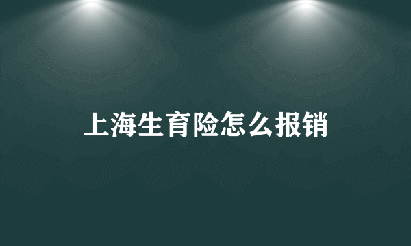 上海生育险怎么报销