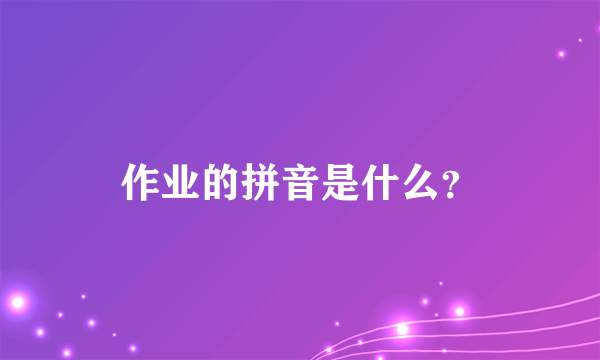 作业的拼音是什么？