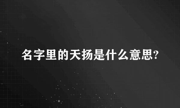 名字里的天扬是什么意思?