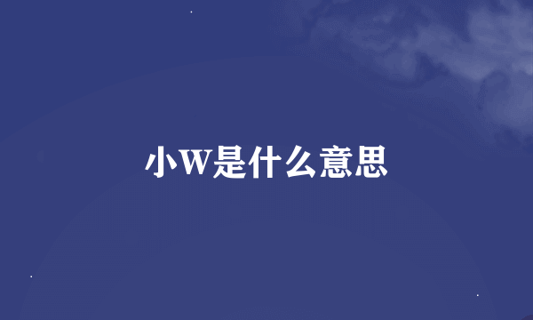 小W是什么意思