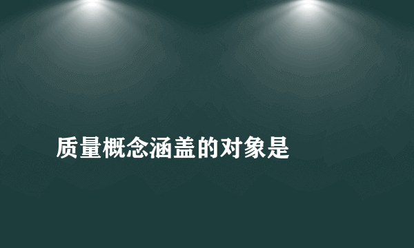 
质量概念涵盖的对象是

