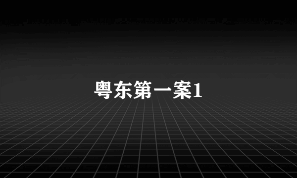 粤东第一案1