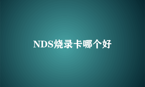 NDS烧录卡哪个好