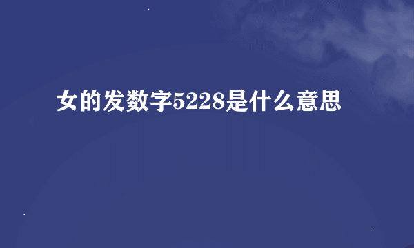 女的发数字5228是什么意思