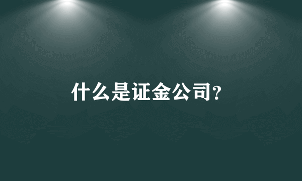 什么是证金公司？