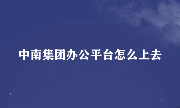 中南集团办公平台怎么上去