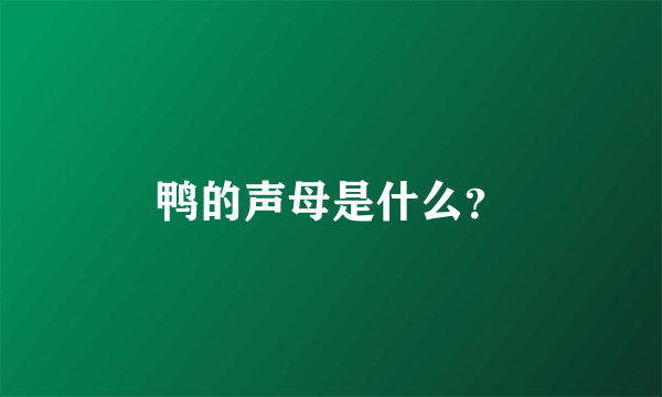 鸭的声母是什么？