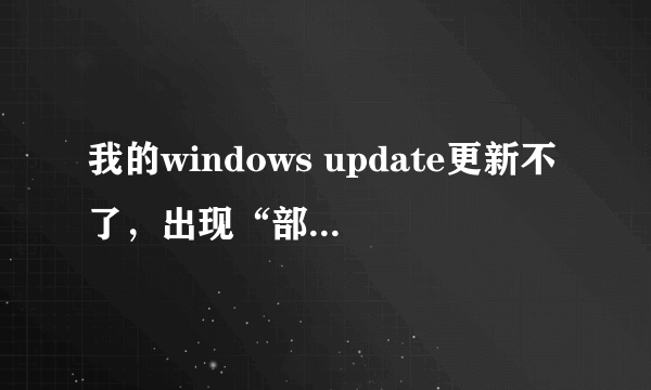 我的windows update更新不了，出现“部分更新没有安装”这是怎么回事呀？