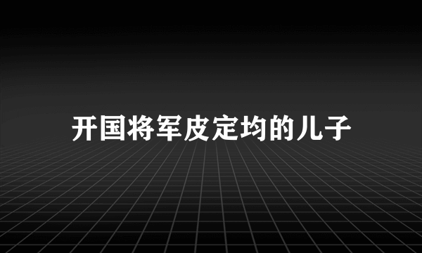 开国将军皮定均的儿子