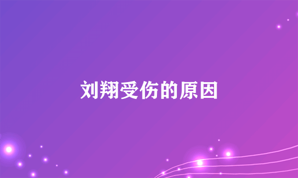 刘翔受伤的原因