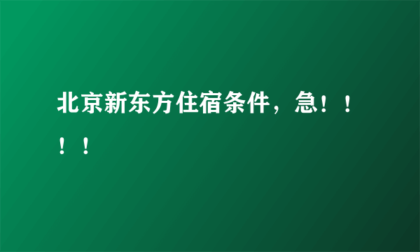 北京新东方住宿条件，急！！！！