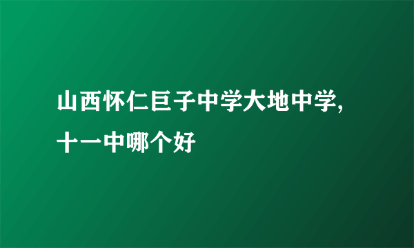 山西怀仁巨子中学大地中学,十一中哪个好