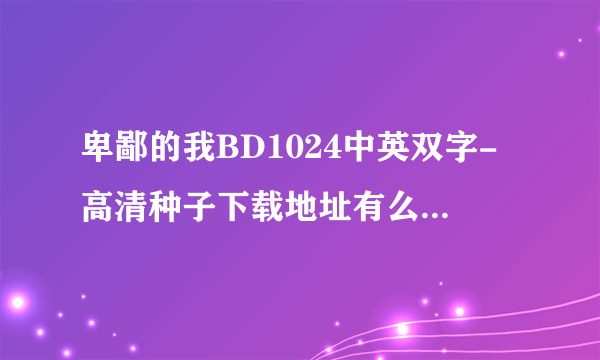 卑鄙的我BD1024中英双字-高清种子下载地址有么？谢恩公！