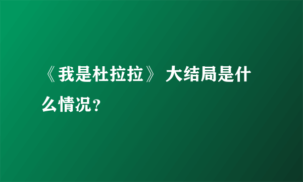 《我是杜拉拉》 大结局是什么情况？