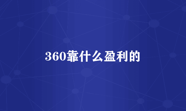 360靠什么盈利的