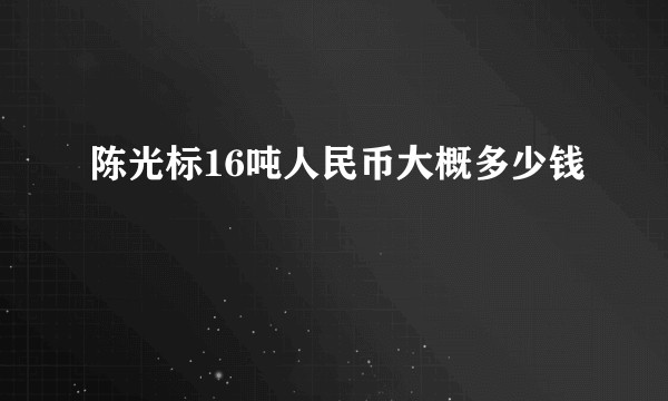 陈光标16吨人民币大概多少钱