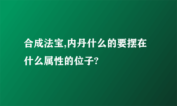 合成法宝,内丹什么的要摆在什么属性的位子?