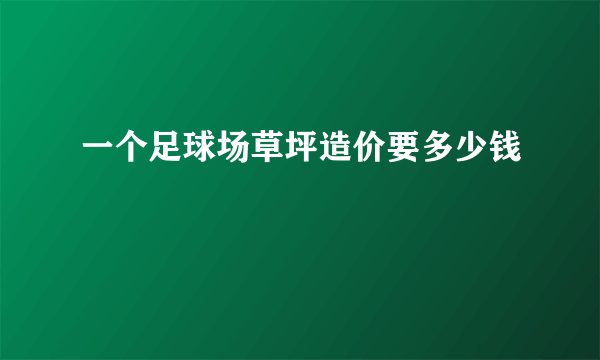 一个足球场草坪造价要多少钱