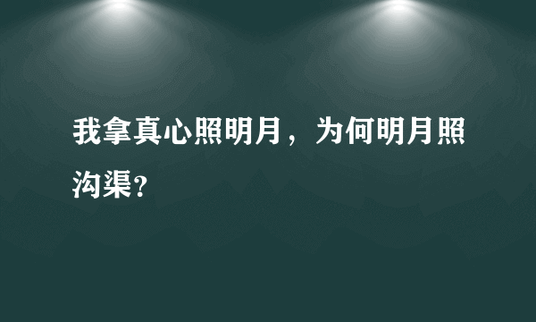 我拿真心照明月，为何明月照沟渠？