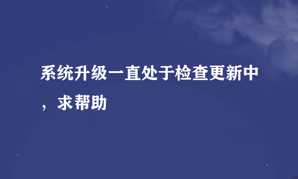 系统升级一直处于检查更新中，求帮助