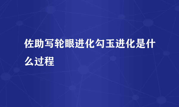 佐助写轮眼进化勾玉进化是什么过程