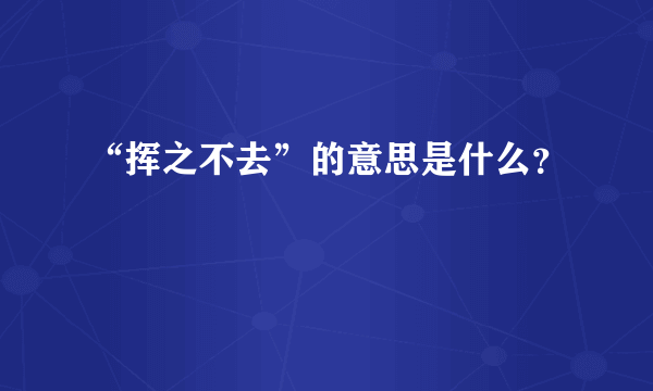 “挥之不去”的意思是什么？