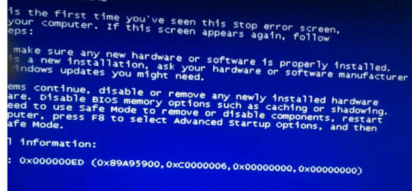 电脑开机蓝屏,STOP:0X000000ed任何模式启动不了