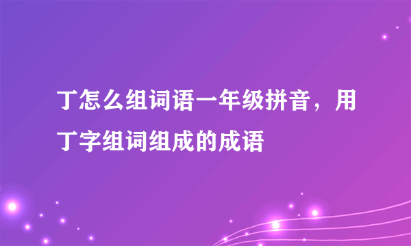 丁怎么组词语一年级拼音，用丁字组词组成的成语