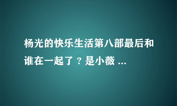 杨光的快乐生活第八部最后和谁在一起了 ? 是小薇 还是夏利,还是 边萍 ?