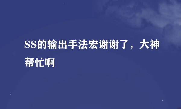 SS的输出手法宏谢谢了，大神帮忙啊