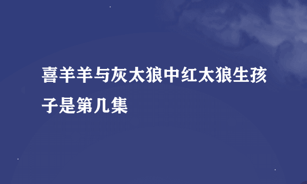 喜羊羊与灰太狼中红太狼生孩子是第几集