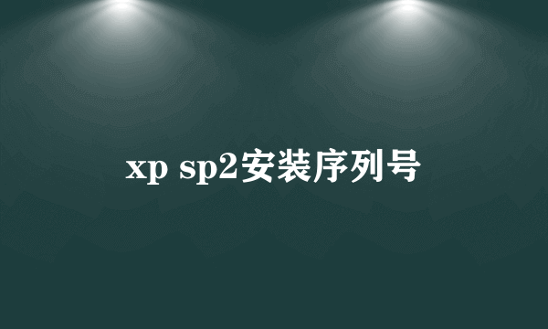 xp sp2安装序列号