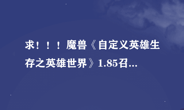 求！！！魔兽《自定义英雄生存之英雄世界》1.85召唤流咋打？