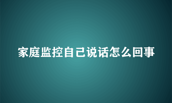 家庭监控自己说话怎么回事