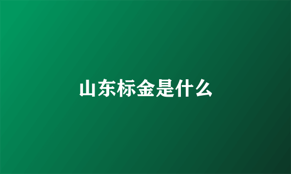 山东标金是什么