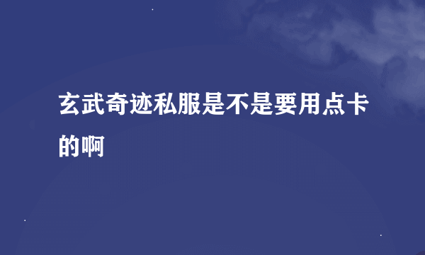 玄武奇迹私服是不是要用点卡的啊