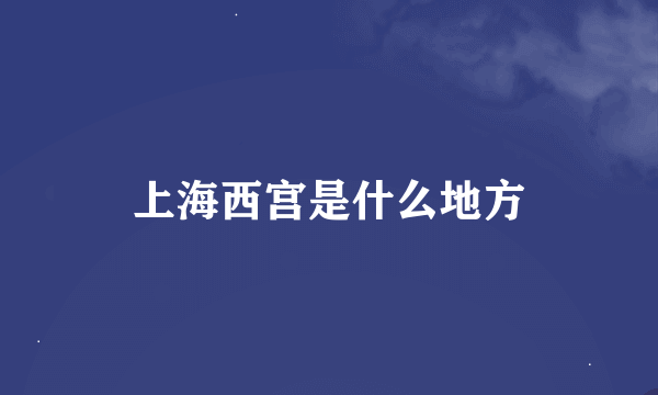 上海西宫是什么地方