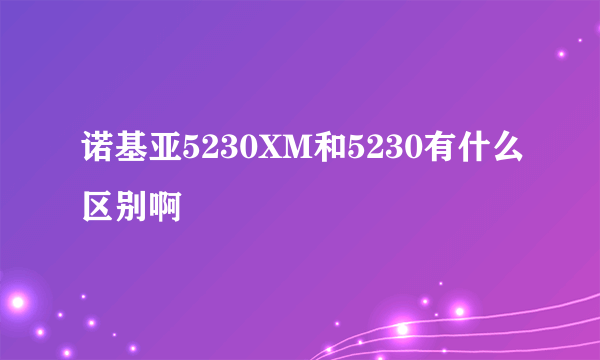 诺基亚5230XM和5230有什么区别啊