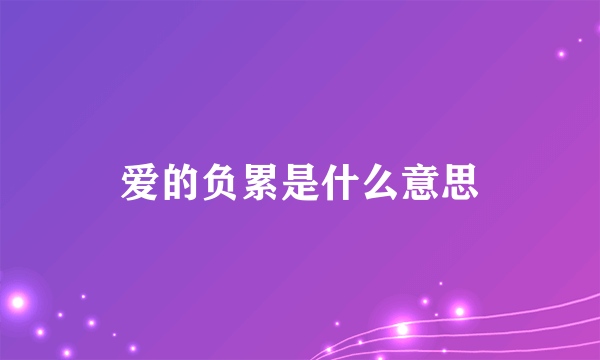 爱的负累是什么意思