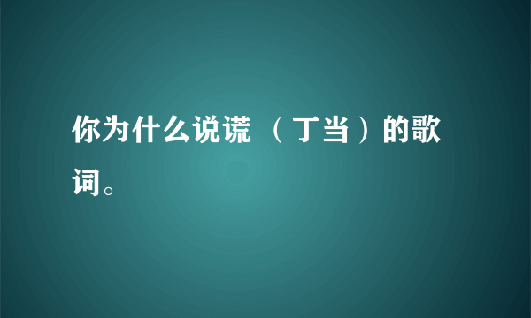 你为什么说谎 （丁当）的歌词。