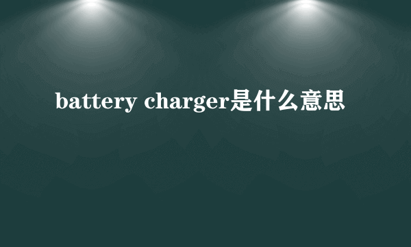 battery charger是什么意思