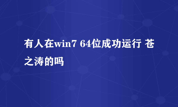 有人在win7 64位成功运行 苍之涛的吗