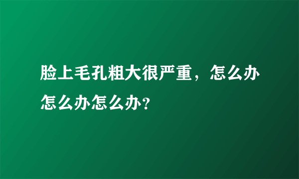 脸上毛孔粗大很严重，怎么办怎么办怎么办？