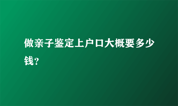 做亲子鉴定上户口大概要多少钱？