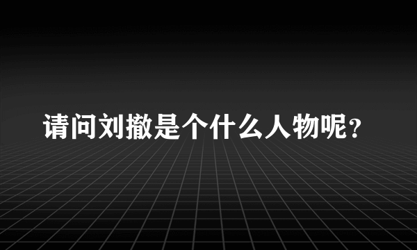 请问刘撤是个什么人物呢？